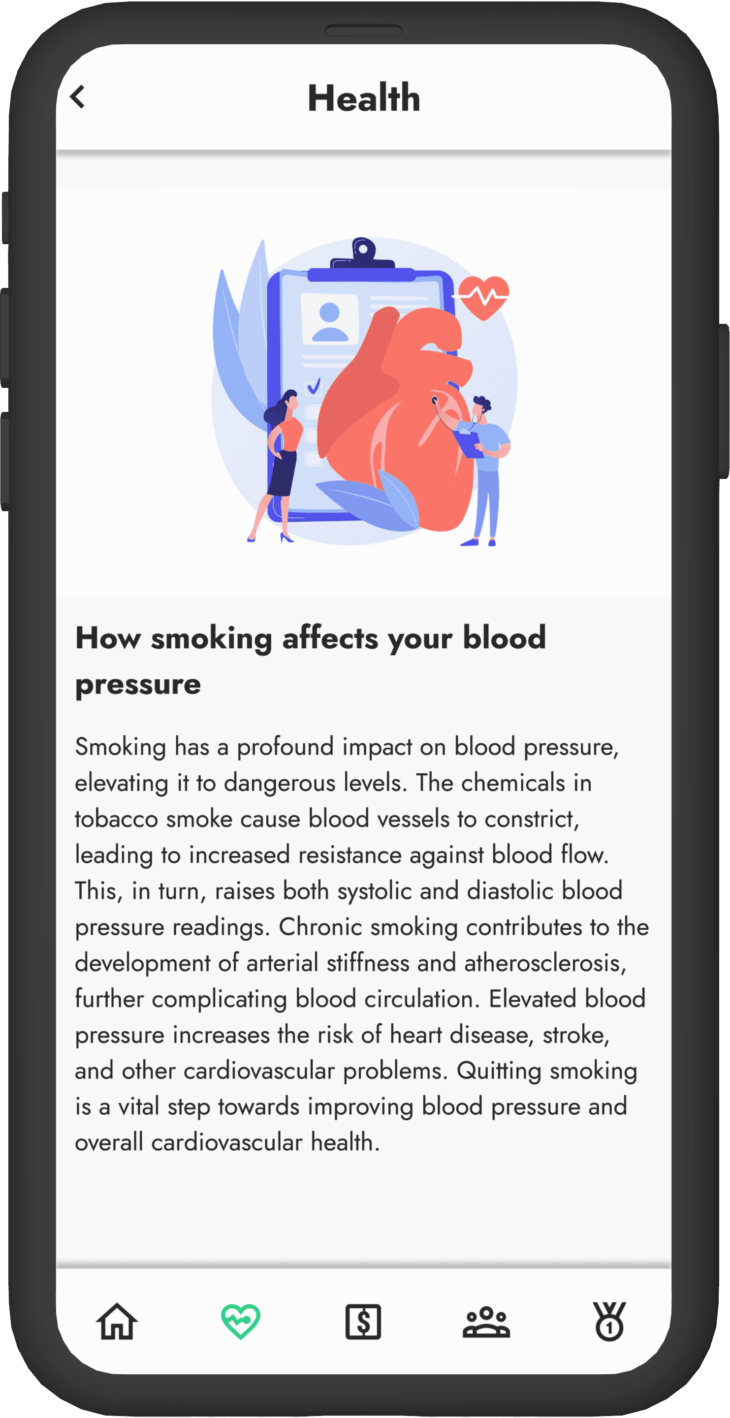 Smoking health effects on heart