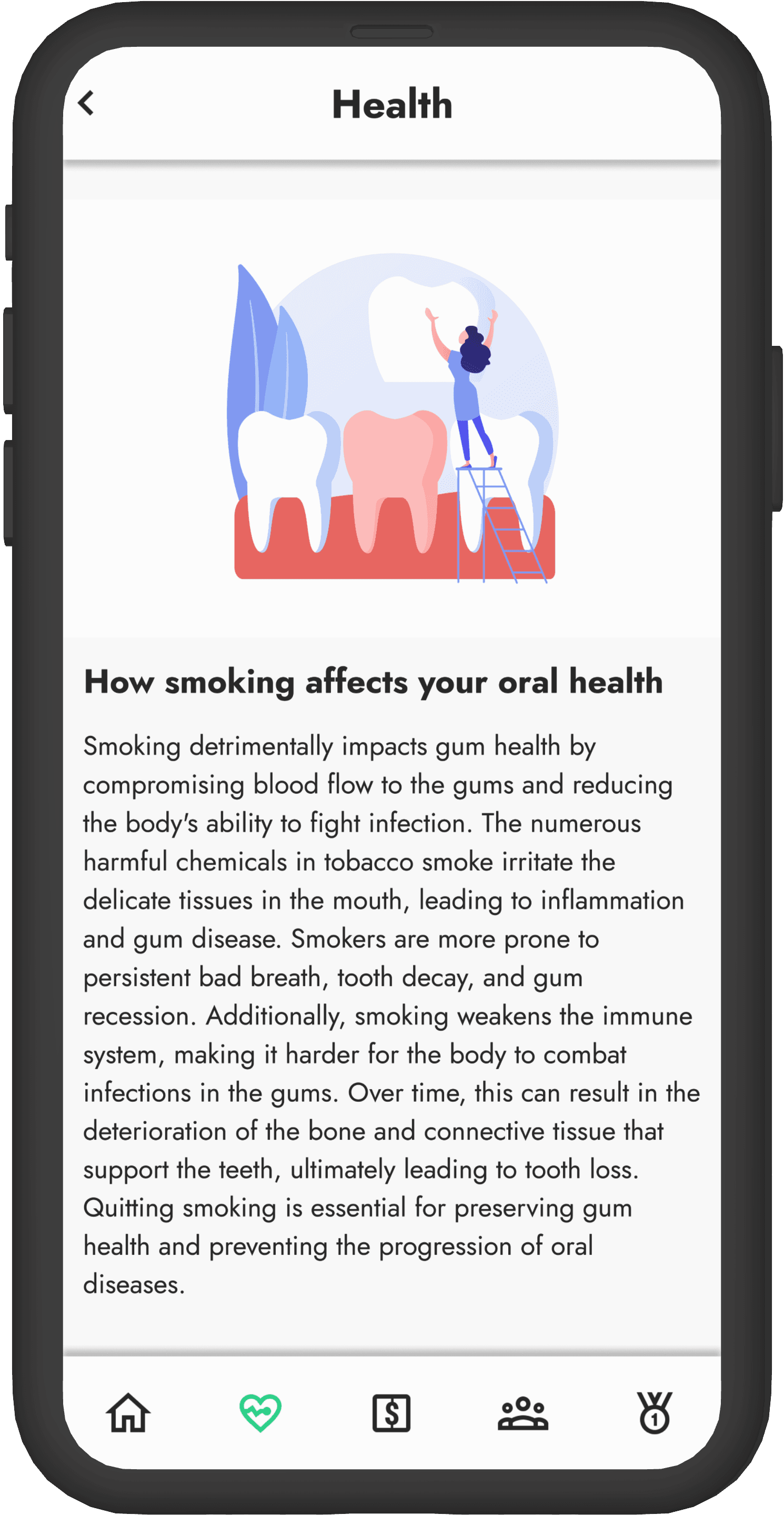 Smoking - effects on oral health