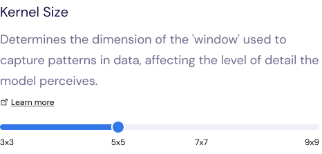 Slider Input for Kernel Size